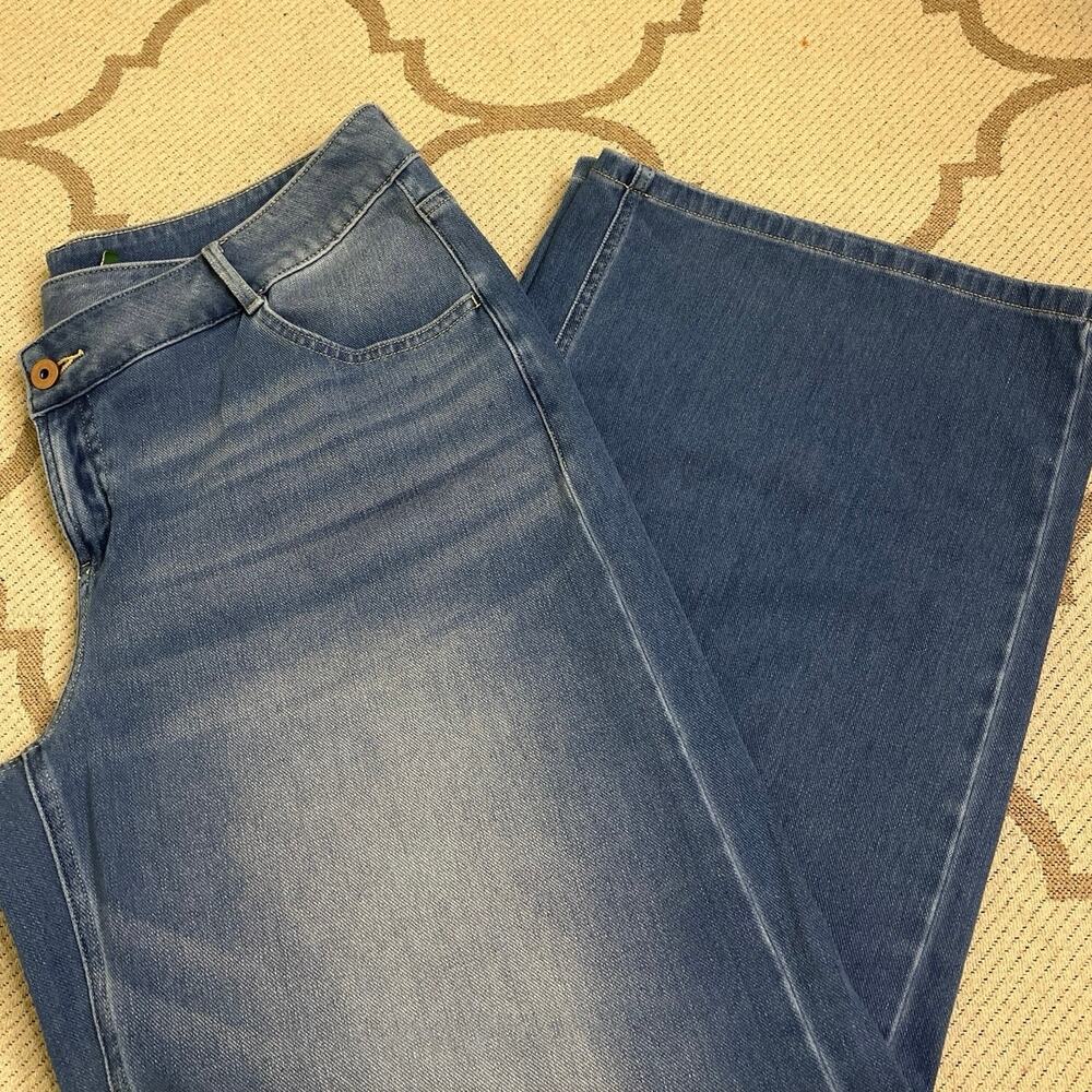 Halara Flex Asymmetric Low Rise Zipper Pockets Baggy Wide Leg, size large petite - Picture 2 of 13
